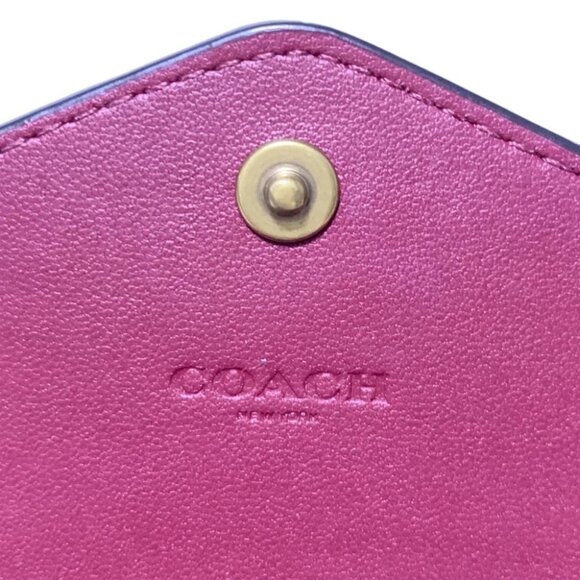 Auth COACH Wyn Small Wallet C3161 Dark Brown Brown Black PVC Leather - - Picture 2 of 5